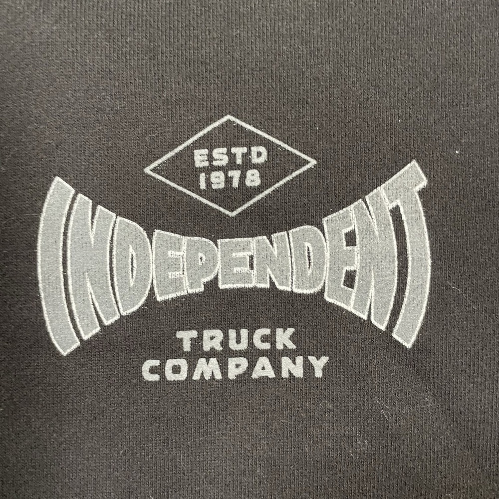 Independent Truck Co Hoodie Mens Large Black Logo Spellout Heavyweight Cotton - Picture 3 of 8